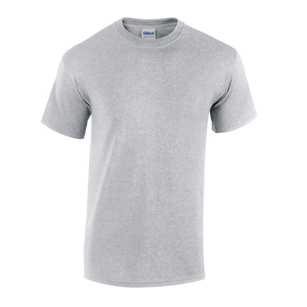 Gildan (Xl, Sports Grey) Mens Heavy Cotton T-Shirt