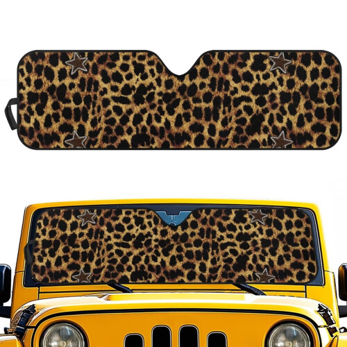 Leopard Print Windshield Sun Shade UV Blocking