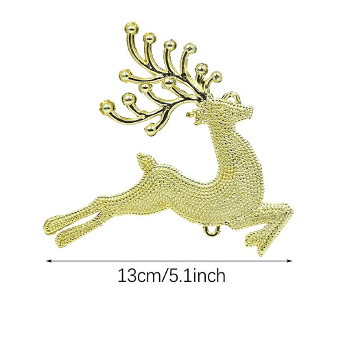Silver Deer Christmas Tree Ornaments 5 Pack 2