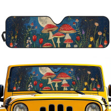 Floral Mushroom Windshield Sunshade for Jeep Wrangler