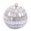 Glass Mirror Disco Ball Ornament Silver 3-inch 2