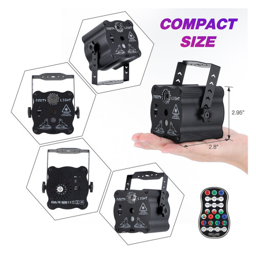 Disco Light USB Rechargeable RGB Strobe Projector 1pc 1