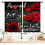 Red Rose Floral Curtains Romantic Quotes Modern Red-Black 2 1