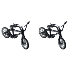 2X Alloy Mountain Bike Bicycle Model for 1/10 RC Crawler Axial SCX10 TRX4 D90 CC01 Decoration,Black