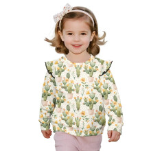 Cactus Print Sweatshirt for Toddler Girls, Crew Neck