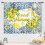Lemon Kitchen Curtains Retro Blue Tiles Fruit Leaves Design 4