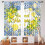 Lemon Kitchen Curtains Retro Blue Tiles Fruit Leaves Design 5