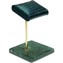 Watch Holder Organizer Black Green Marble Base PU Leather