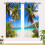 Tropical Beach Curtains Hawaiian Palm Pattern Waterproof 2