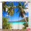 Tropical Beach Curtains Hawaiian Palm Pattern Waterproof 3