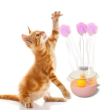 Cat Feather Toy Wobble Wand with Tumbler Track Balls
