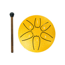 Rain Drum Outdoor Steel Tongue Drum 3 Inch 6 Notes Gold