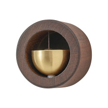 Magnetic Wooden Wind Chime Doorbell with Brass Bell