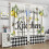 Farmhouse Lemon Kitchen Curtains Rustic Black White Buffalo 5