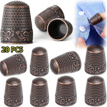 Sewing Thimbles Metal Finger Protector 20 pcs Brass