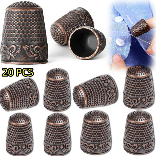 Sewing Thimbles Metal Finger Protector 20 pcs Brass