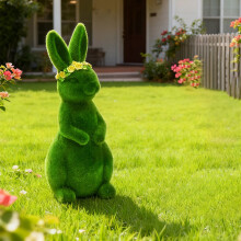 Easter Bunny Decor Green Flocked Ornament 9.8 Inch