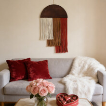 Makramee-Wandteppich im Boho-Stil, 75 x 40 cm