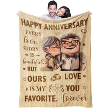Couverture en métal pour 10e anniversaire de mariage (101,6 x 127,7 cm) - Cadeau idéal pour les jeunes mariés