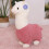 Coussin en peluche alpaga rose, 28 cm 1