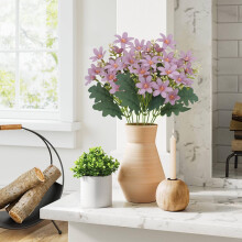 Bouquet d'hortensias artificiels blancs avec feuilles réalistes (1 pièce)