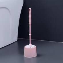 Ensemble brosse de toilette avec réservoir amovible, poils souples, rose