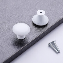 Bouton de meuble en acier inoxydable blanc mat, forme champignon, 1 pièce