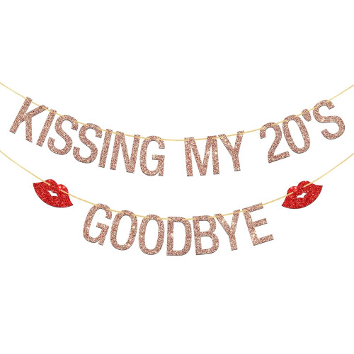 Bannière « Adieu à mes 20 ans » or rose, 29e/30e anniversaire