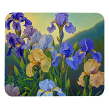 Mauspad mit iris-lila-farbenem Motiv, 21 x 25 cm, rutschfest
