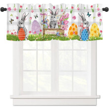 Cantonnière de Pâques avec passe-tringle 54 x 18 po en polyester