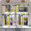 Blackout Kitchen Curtains Grey Yellow Black 3pc 1