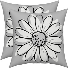 Housses de coussin Daisy grises et blanches 40 x 40 cm (lot de 2)