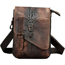 Borsa a tracolla da uomo in vera pelle con tasca per cellulare