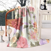Plaid en flanelle duveteuse à motif floral 127 x 152 cm