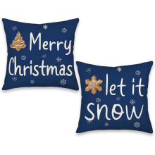 Housses de coussin de Noël bleu marine 50 x 50 cm (lot de 2)