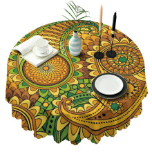 Rond tafelkleed met paisley-patroon, 152 cm, vintage bloemenprint