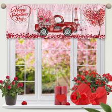 Cantonnière de cuisine rose pour la Saint-Valentin, 18 x 54 pouces (45,7 x 137 cm)