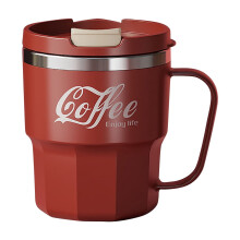 Mug à café rouge en acier inoxydable à isolation sous vide