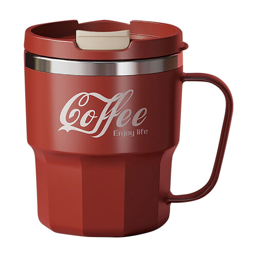 Mug à café rouge en acier inoxydable à isolation sous vide