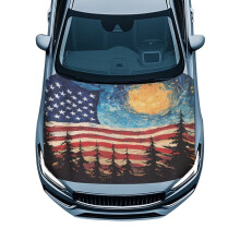 Housse de capot de voiture drapeau américain imperméable et universelle