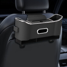 Car Seat Organizer with Cup Holder and Tissue Box