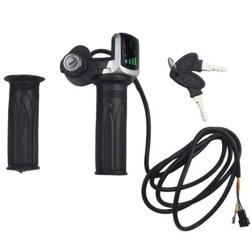 E-Bike Throttle Grip Handlebar with LED Display 36V 48V