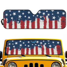 Retro American Flag Windshield Sunshade for Jeep Wrangler