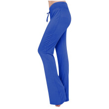 Pantaloni da yoga da donna con coulisse, gamba larga, micro blu, taglia S
