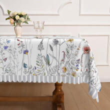 Nappe rectangulaire Mizhona Ă motif floral minimaliste 60 x 102 pouces
