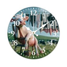 Horloge murale Prairie Nap Cow silencieuse Ă piles