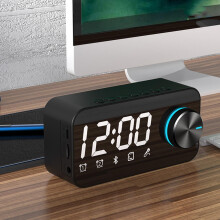 Réveil numérique avec radio Bluetooth et alarme puissante pour