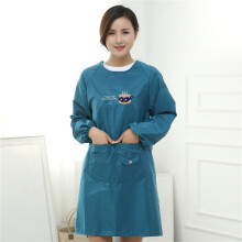 Cloth Apron with Pockets Long Sleeves Reversible One Size