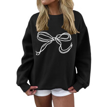 Women's Oversized Sweatshirt Bow Crewneck Long Sleeve