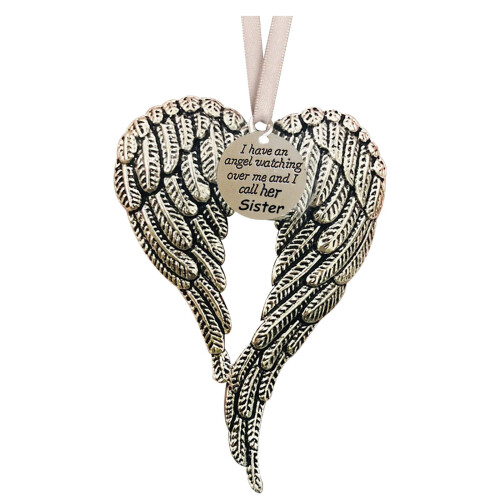 Heart-Shaped Feather Memorial Ornament 1pc